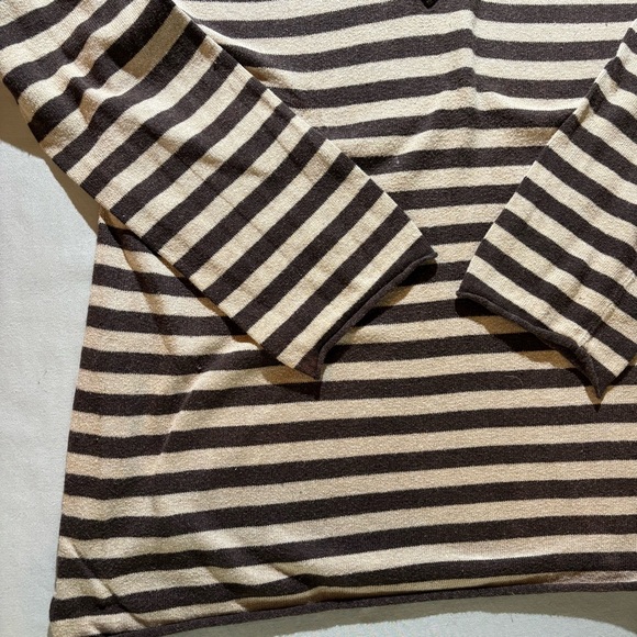 Old Navy V-Neck Sweater - Brown and Cream Stripes - Picture 3 of 5